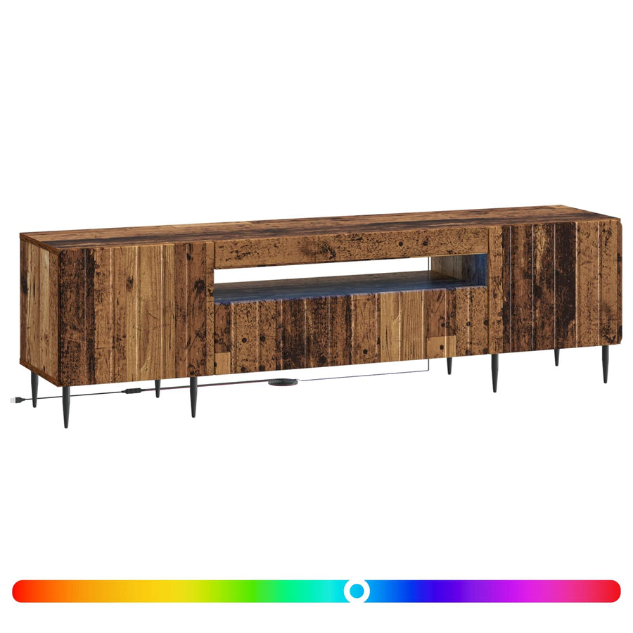 LED tv-meubel Oud hout Bewerkt hout
