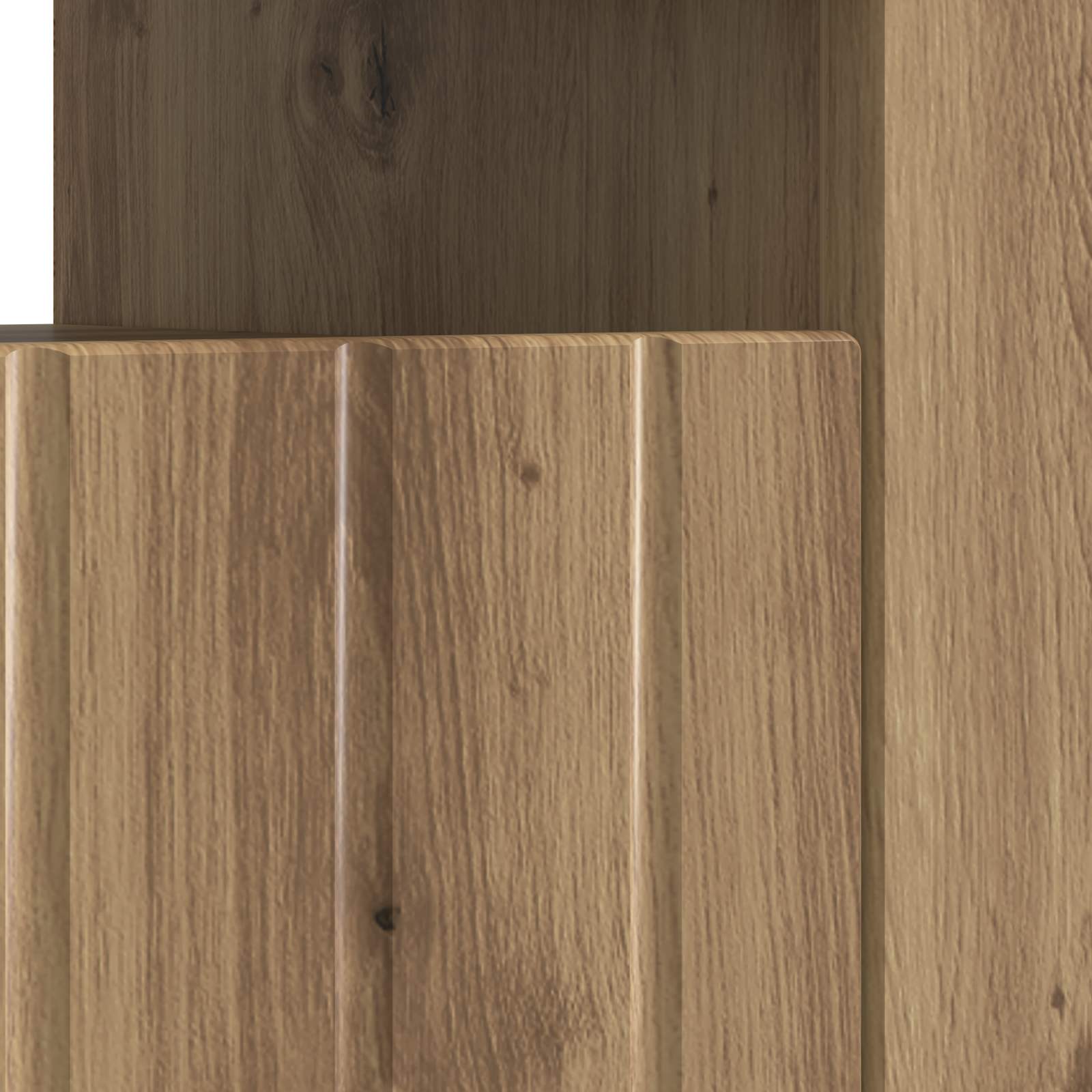 LED tv-meubel Artisanaal eiken Bewerkt hout