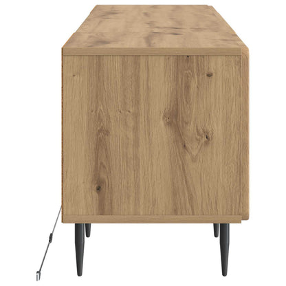 LED tv-meubel Artisanaal eiken Bewerkt hout