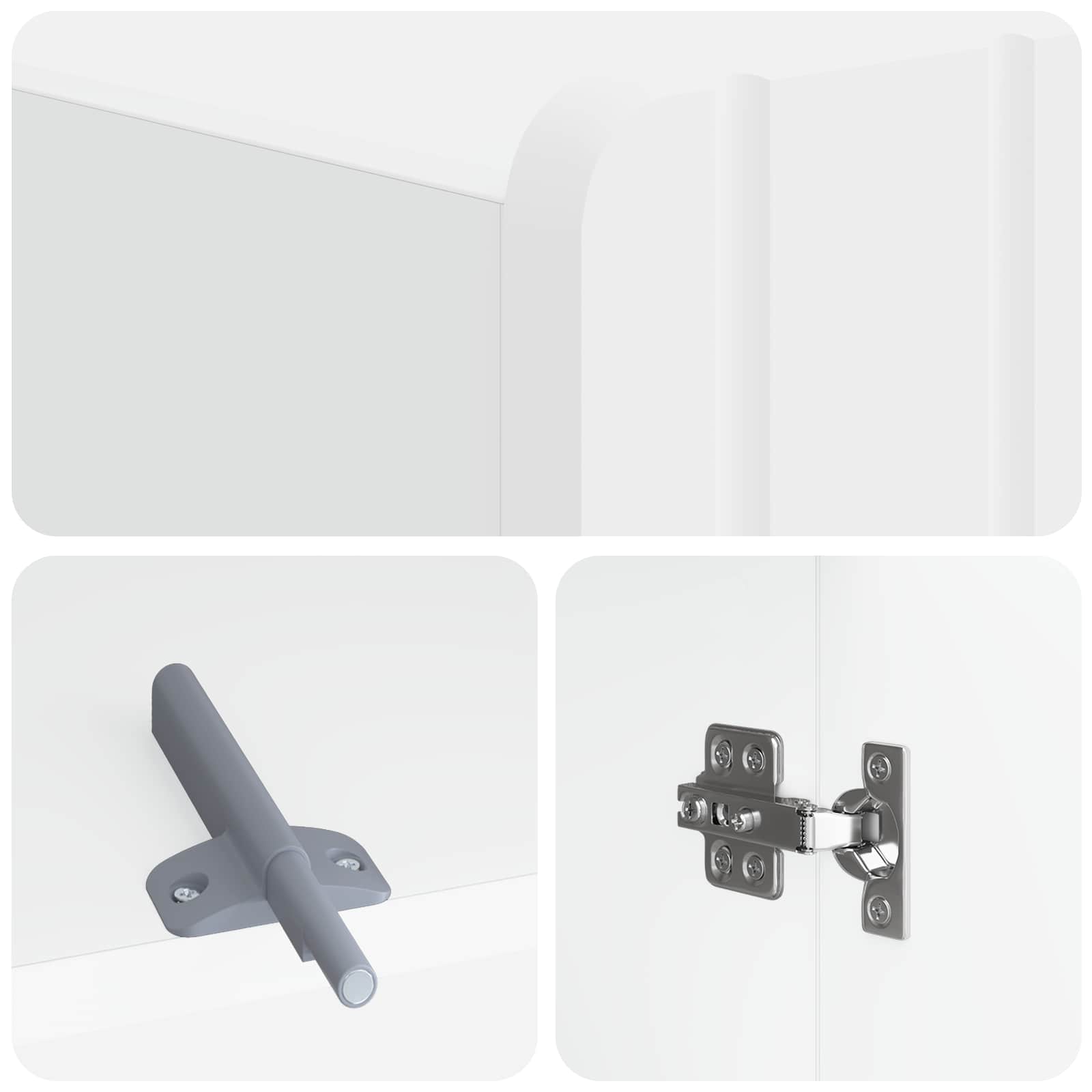 Toiletkast ZWOLLE Wit 66 x 25,5 x 190 cm Bewerkt hout