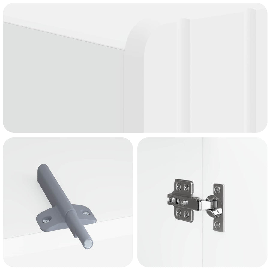 Toiletkast ZWOLLE Wit 66 x 25,5 x 190 cm Bewerkt hout