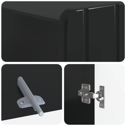 Toiletkast ZWOLLE Zwart 66 x 25,5 x 190 cm Bewerkt hout