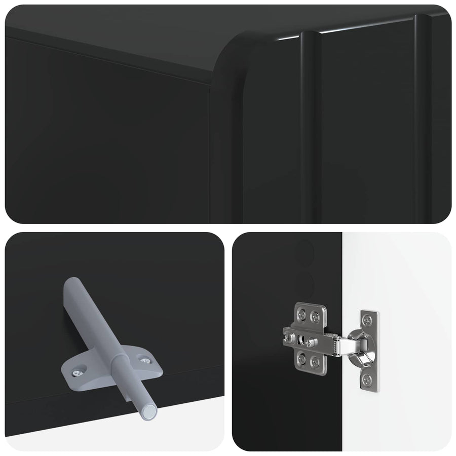 Toiletkast ZWOLLE Zwart 66 x 25,5 x 190 cm Bewerkt hout