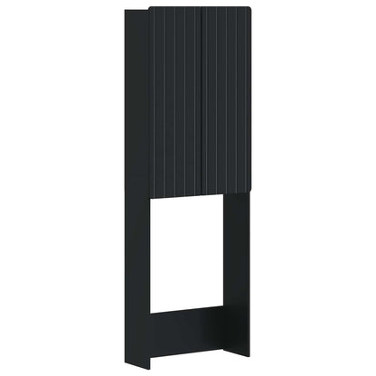 Toiletkast ZWOLLE Zwart 66 x 25,5 x 190 cm Bewerkt hout