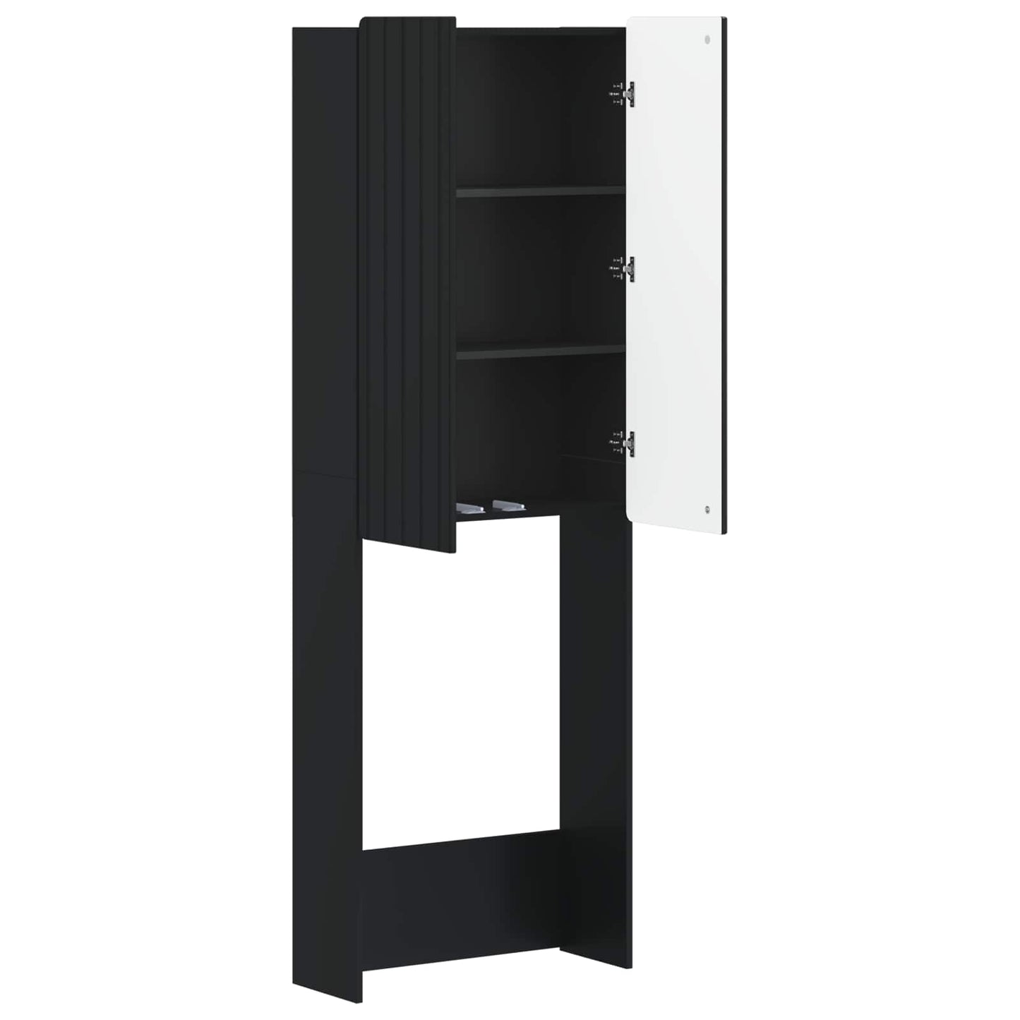 Toiletkast ZWOLLE Zwart 66 x 25,5 x 190 cm Bewerkt hout