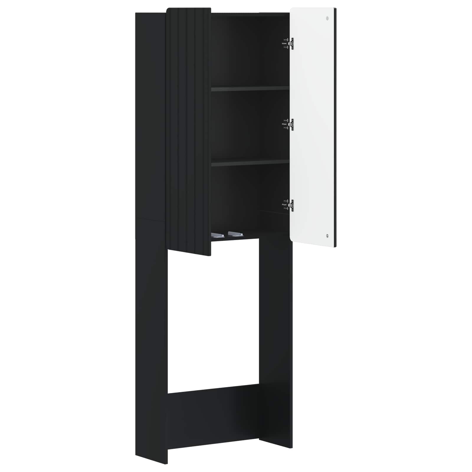 Toiletkast ZWOLLE Zwart 66 x 25,5 x 190 cm Bewerkt hout