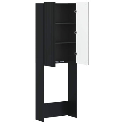 Toiletkast ZWOLLE Zwart 66 x 25,5 x 190 cm Bewerkt hout