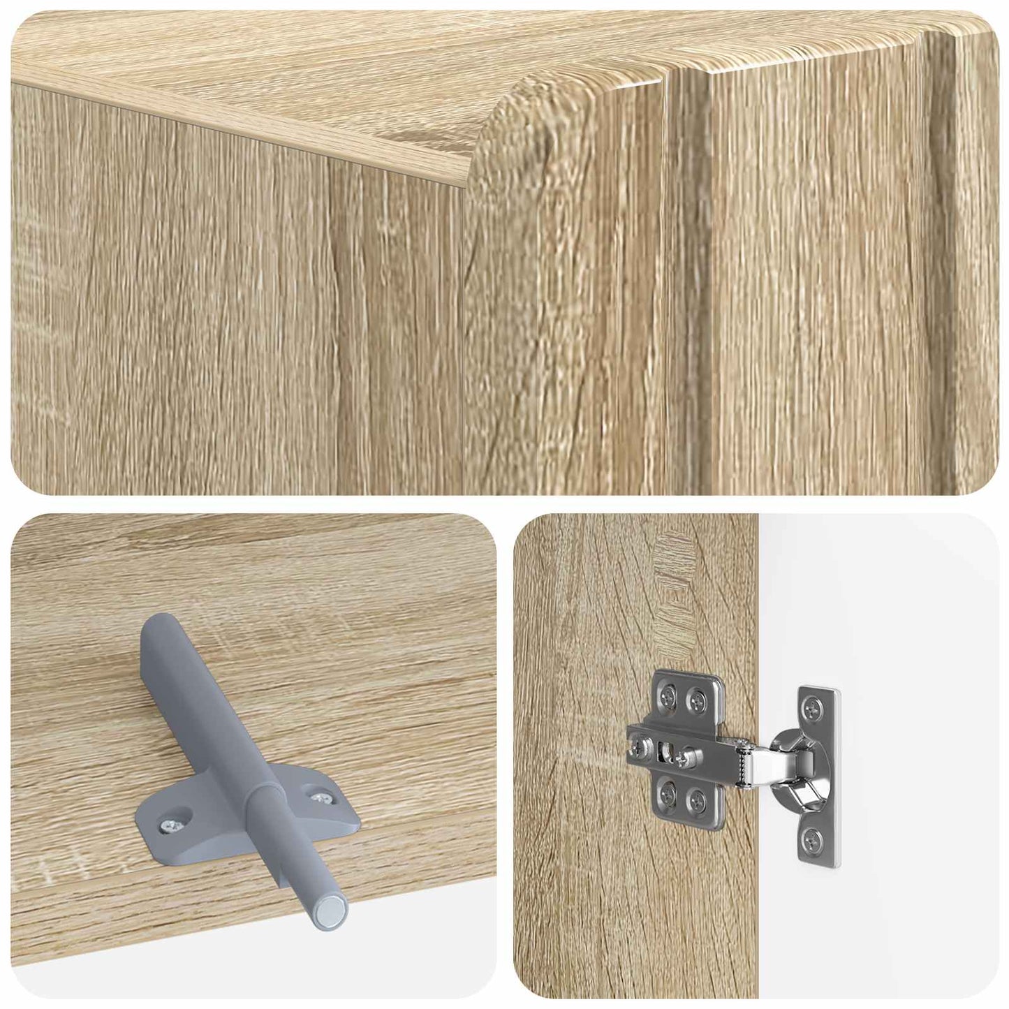 Toiletkast ZWOLLE Sonoma Eiken 66 x 25,5 x 190 cm Bewerkt hout