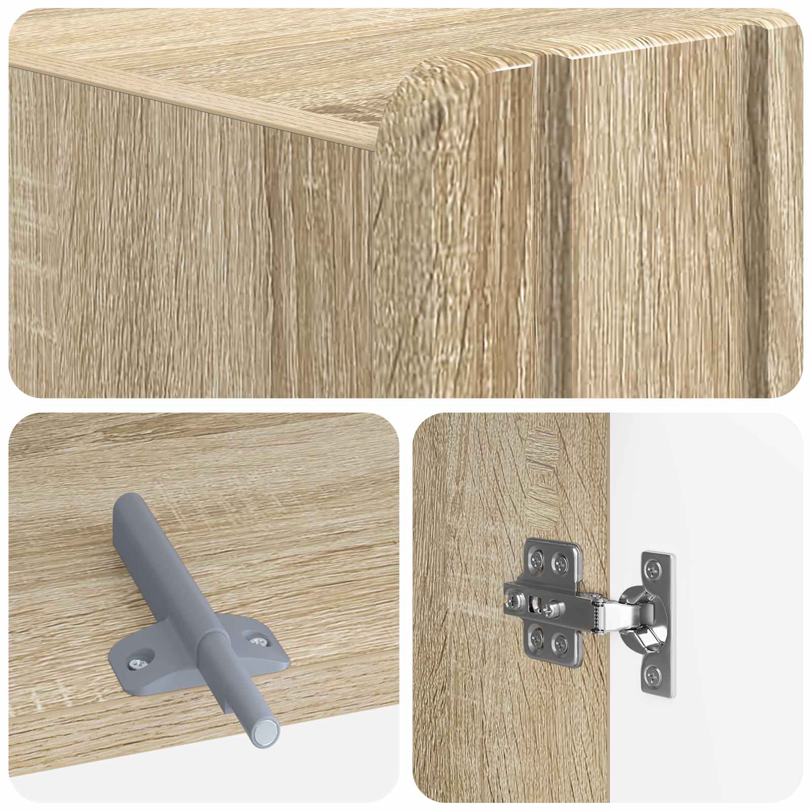 Toiletkast ZWOLLE Sonoma Eiken 66 x 25,5 x 190 cm Bewerkt hout