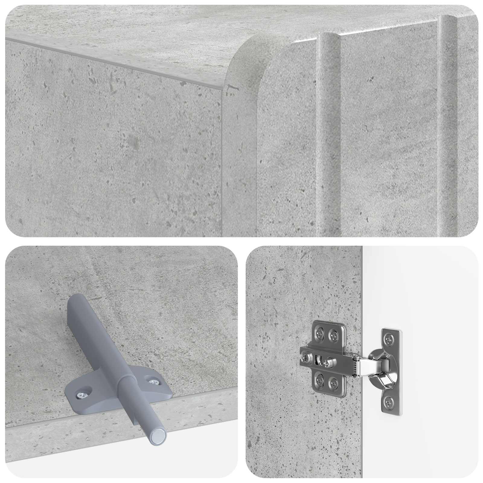 Toiletkast ZWOLLE Betongrijs 66 x 25,5 x 190 cm Bewerkt hout