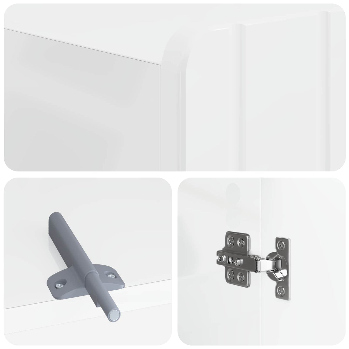 Toiletkast ZWOLLE Hoogglans Wit 66 x 25,5 x 190 cm Bewerkt hout