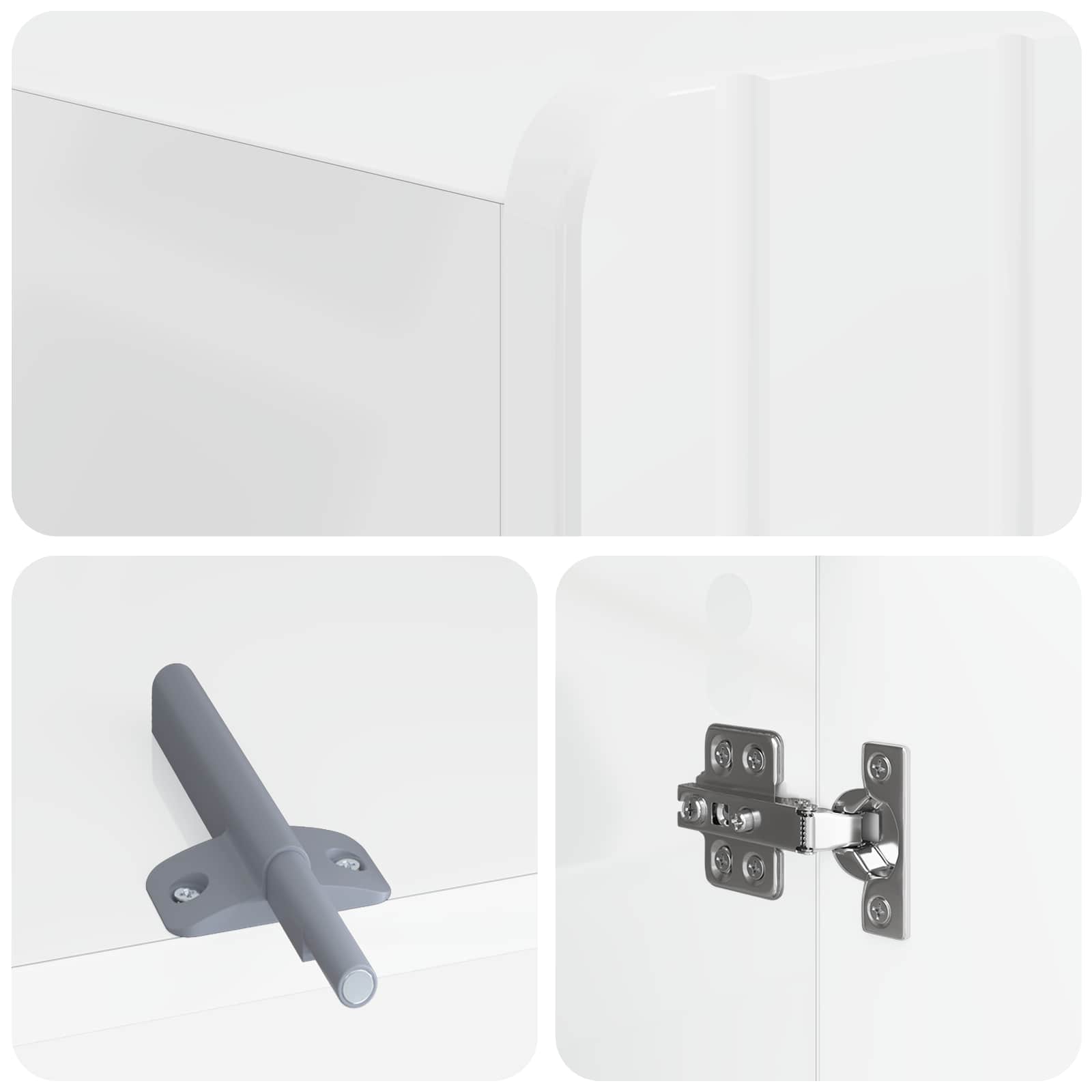 Toiletkast ZWOLLE Hoogglans Wit 66 x 25,5 x 190 cm Bewerkt hout