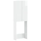 Toiletkast 66x25,5x190 cm hoogglans wit bewerkt hout