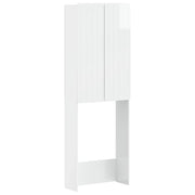 Toiletkast 66x25,5x190 cm hoogglans wit bewerkt hout