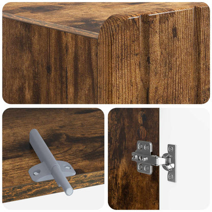 Toiletkast ZWOLLE Gerookt eiken 66 x 25,5 x 190 cm Bewerkt hout