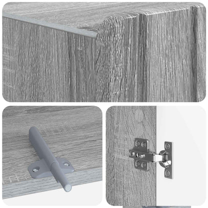 Toiletkast ZWOLLE Grijs Sonoma 66 x 25,5 x 190 cm Bewerkt hout
