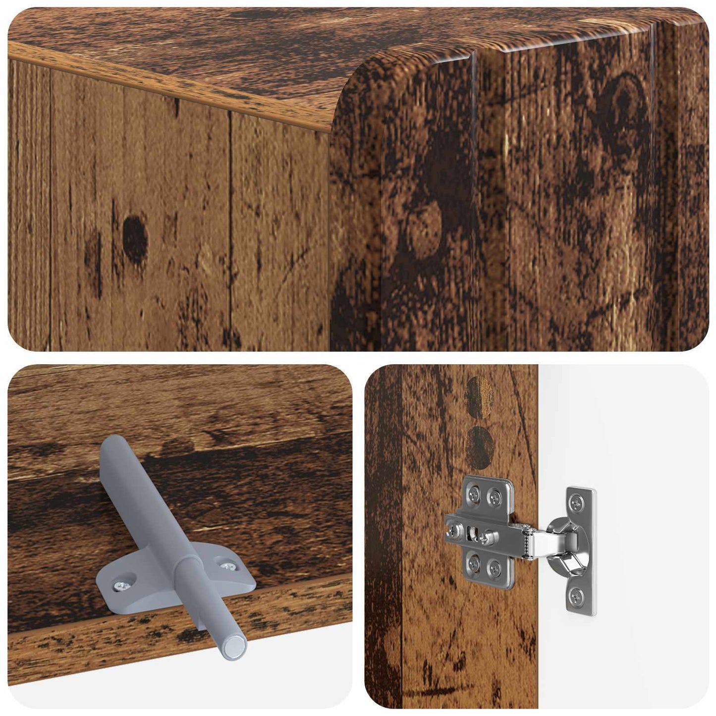 Toiletkast ZWOLLE Oud hout 66 x 25,5 x 190 cm Bewerkt hout