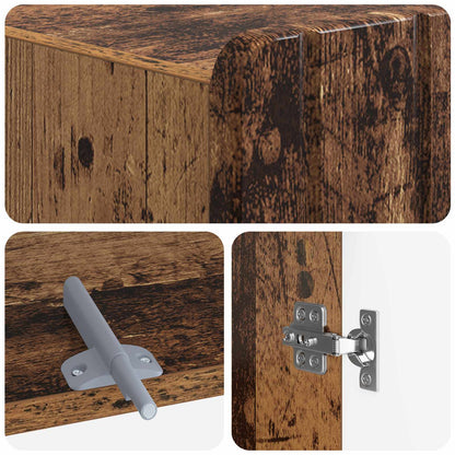 Toiletkast ZWOLLE Oud hout 66 x 25,5 x 190 cm Bewerkt hout