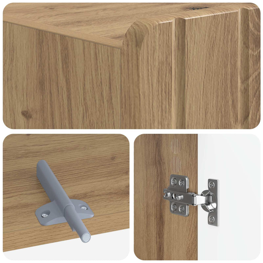Toiletkast ZWOLLE Artisanaal eiken 66 x 25,5 x 190 cm