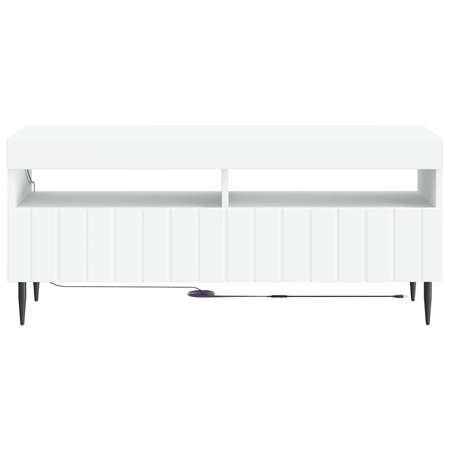 LED tv-meubel Wit Bewerkt hout