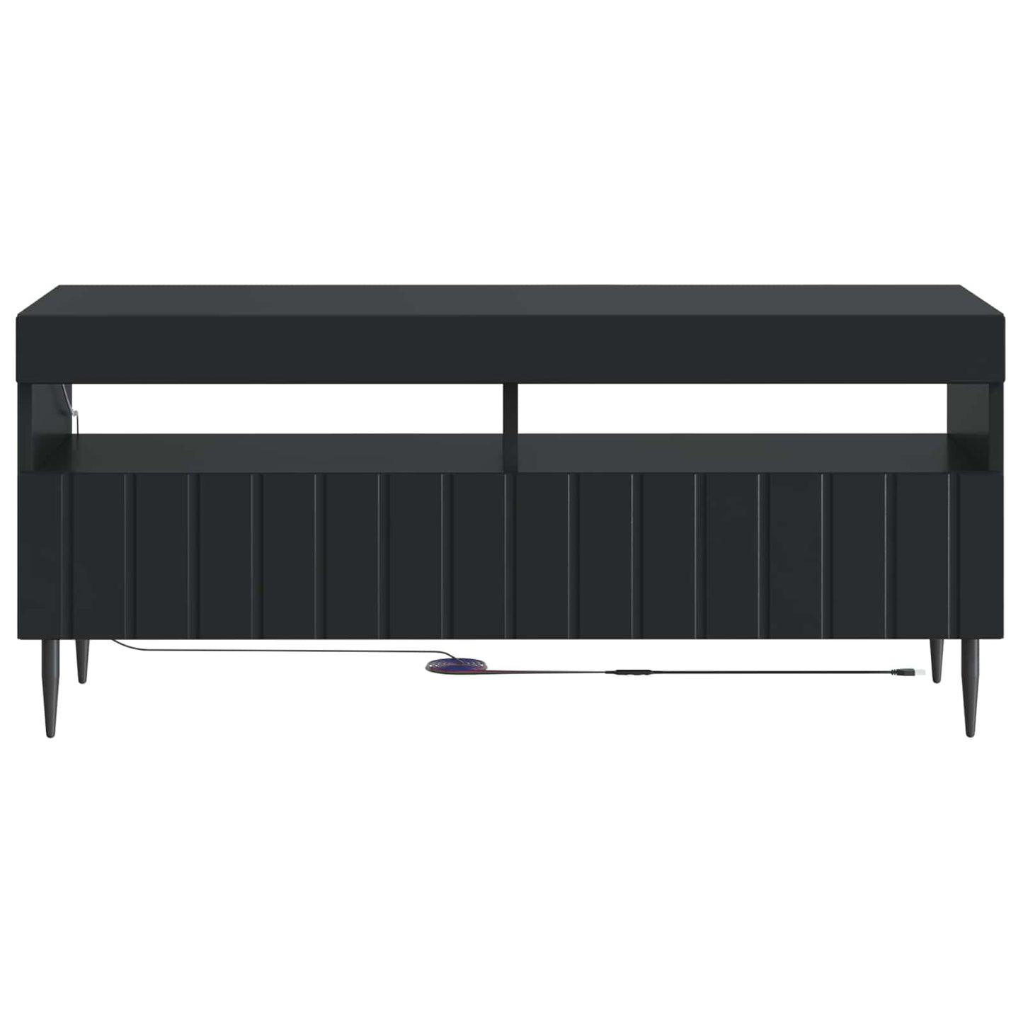 LED tv-meubel Zwart Bewerkt hout