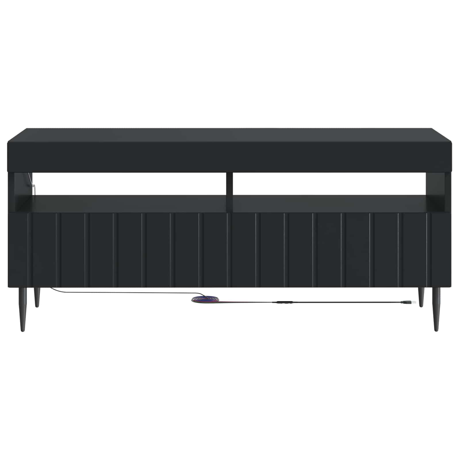 LED tv-meubel Zwart Bewerkt hout