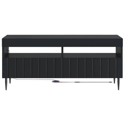 LED tv-meubel Zwart Bewerkt hout