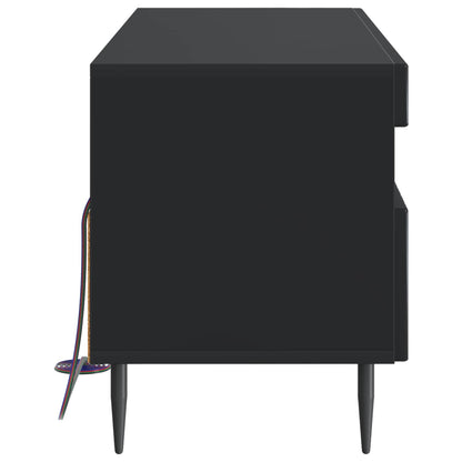 LED tv-meubel Zwart Bewerkt hout