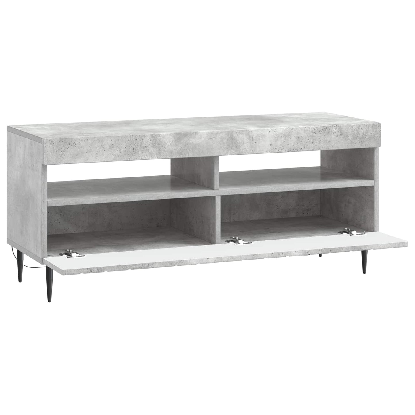 LED tv-meubel Betongrijs Bewerkt hout