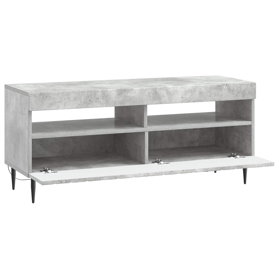 LED tv-meubel Betongrijs Bewerkt hout