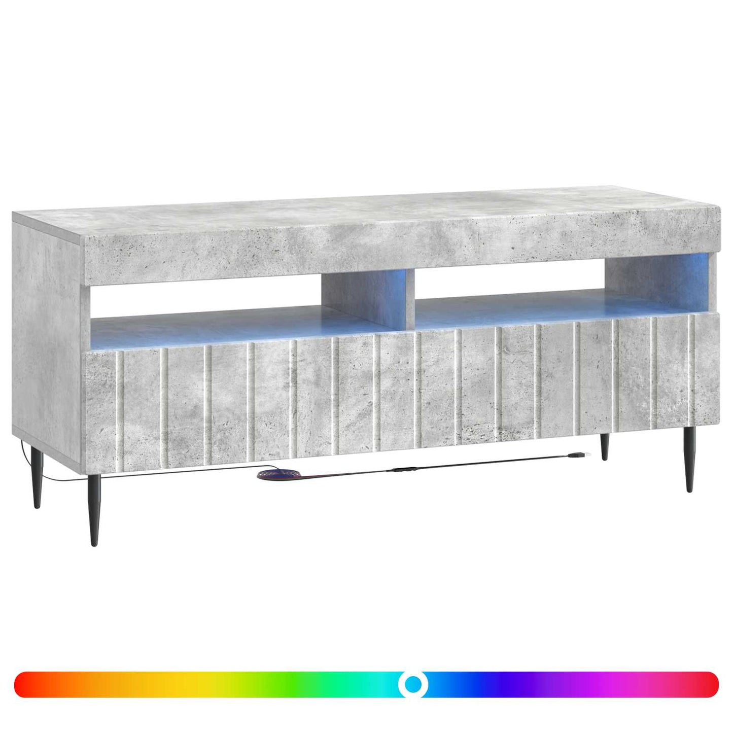 LED tv-meubel Betongrijs Bewerkt hout