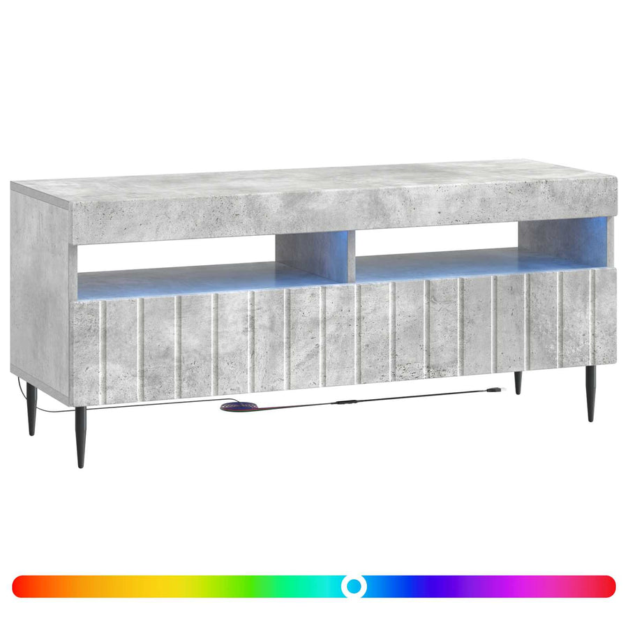 LED tv-meubel Betongrijs Bewerkt hout
