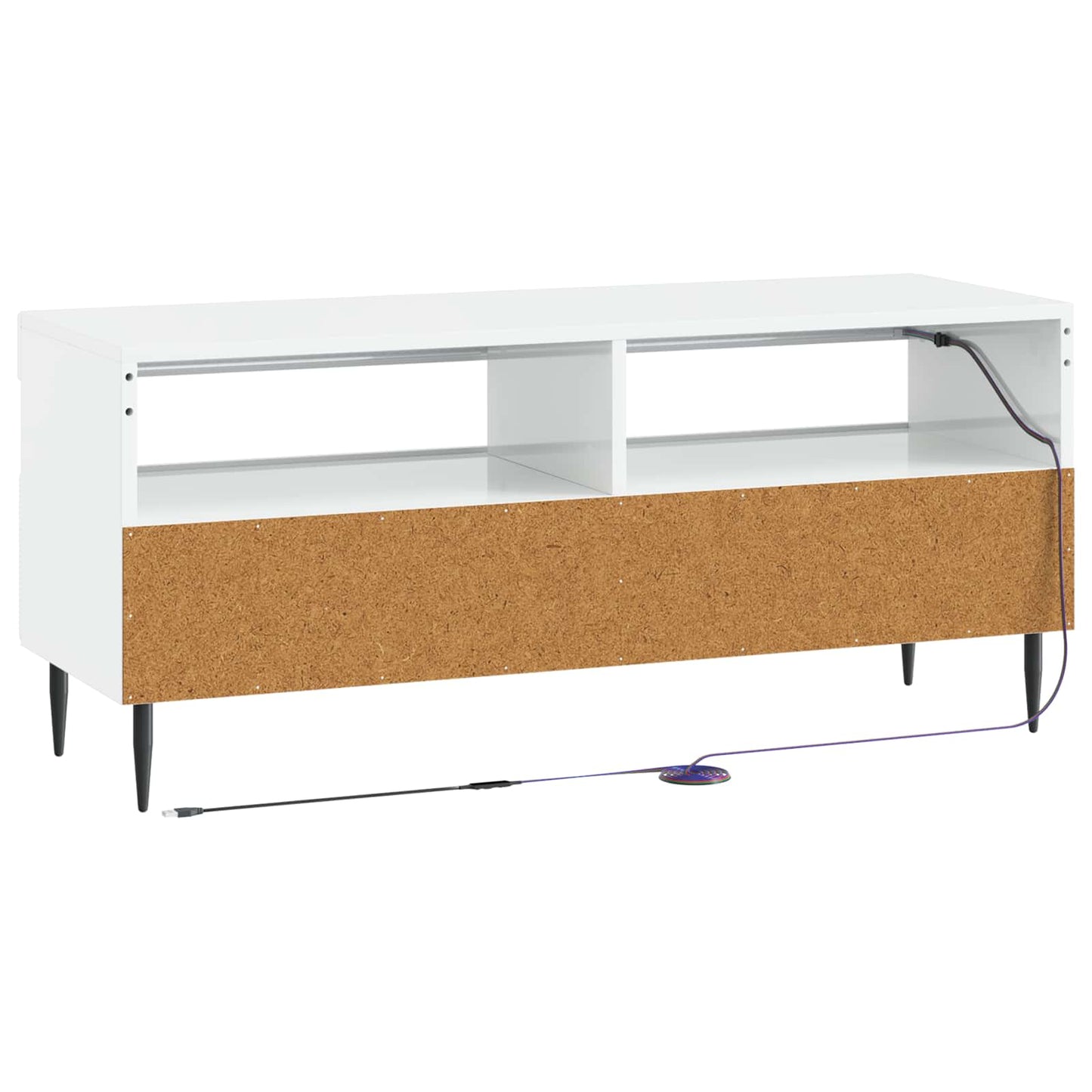 LED tv-meubel Hoogglans Wit Bewerkt hout