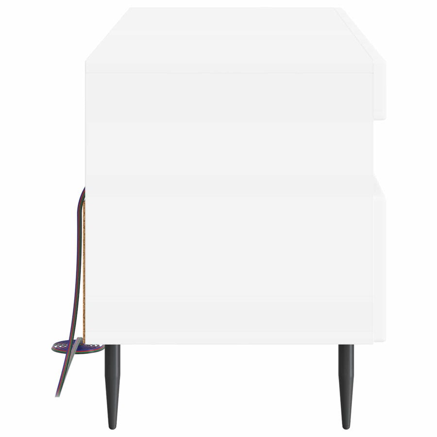 LED tv-meubel Hoogglans Wit Bewerkt hout