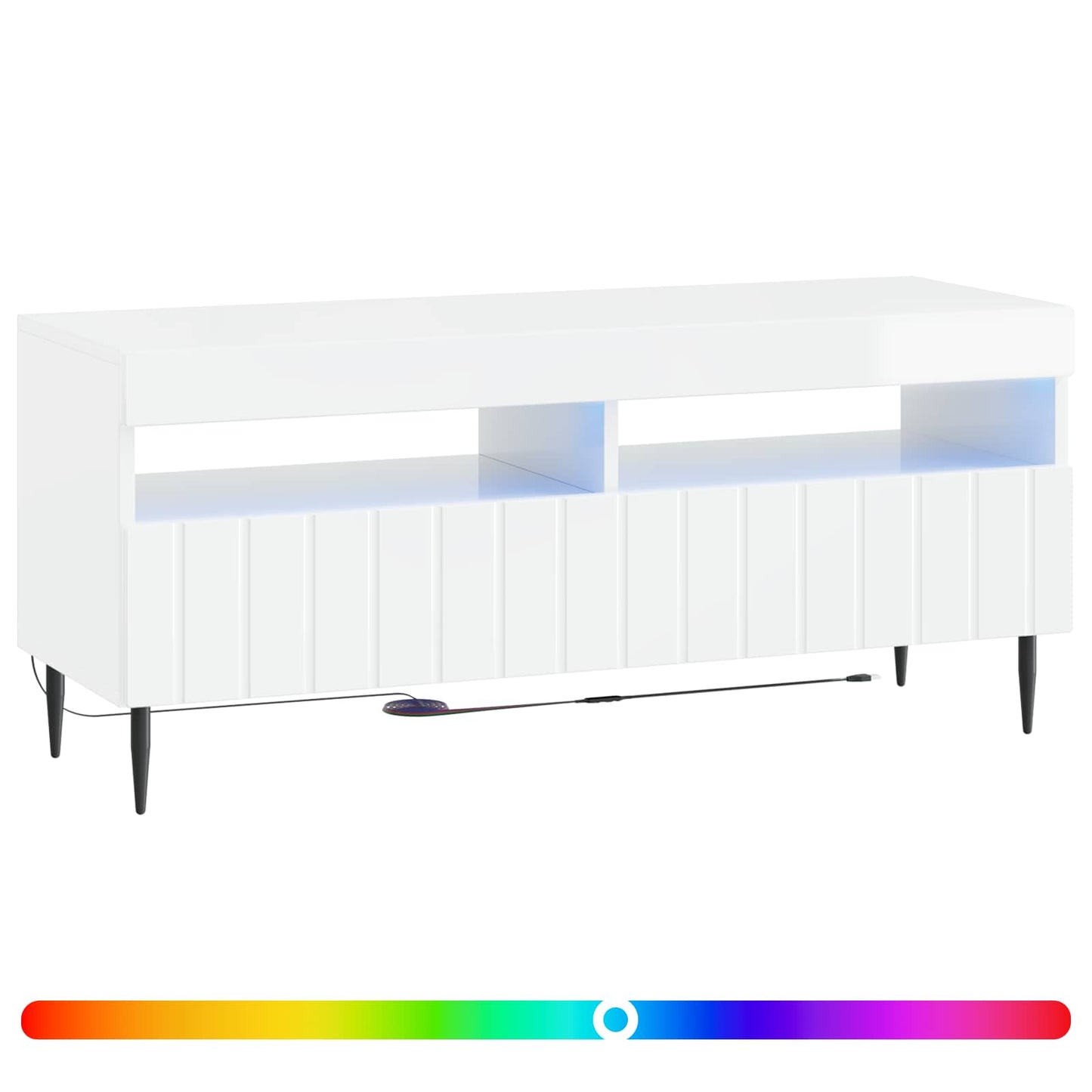 LED tv-meubel Hoogglans Wit Bewerkt hout
