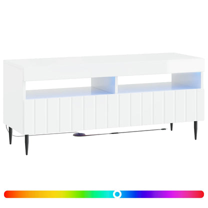 LED tv-meubel Hoogglans Wit Bewerkt hout