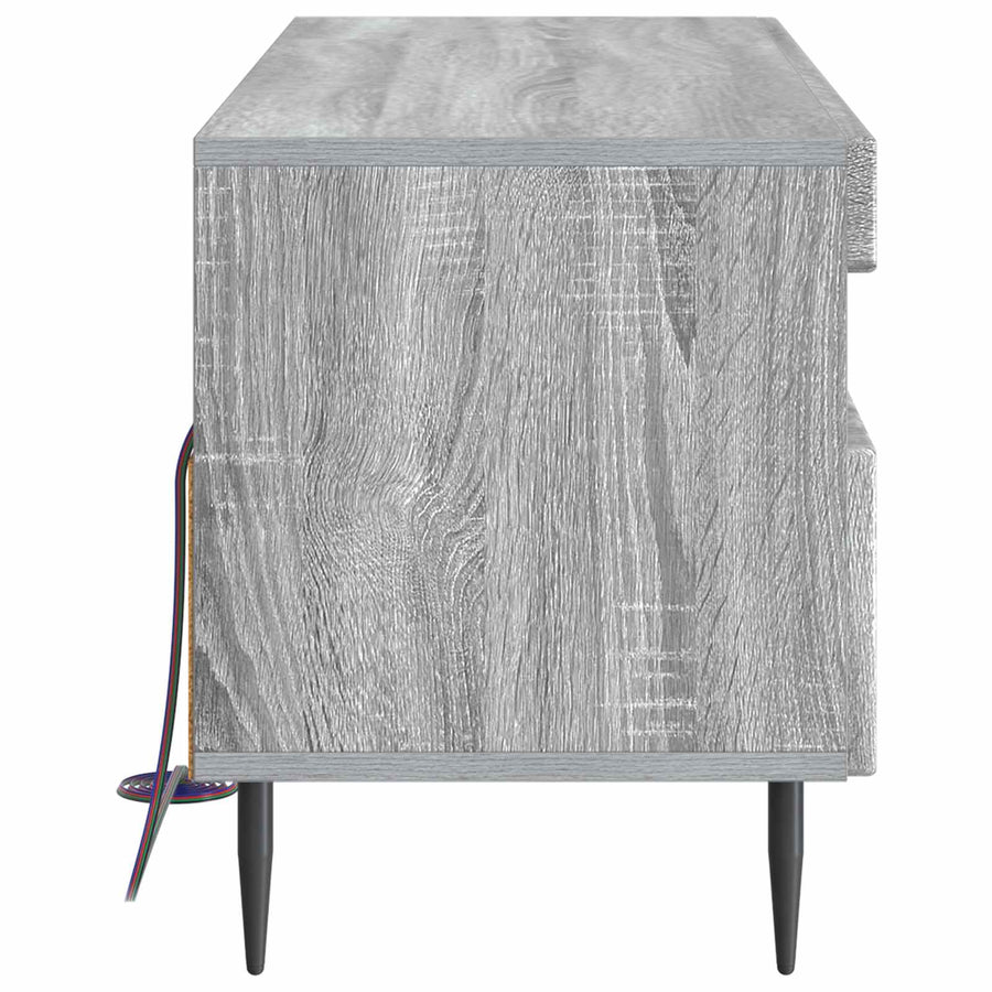 LED tv-meubel Grijs Sonoma Bewerkt hout