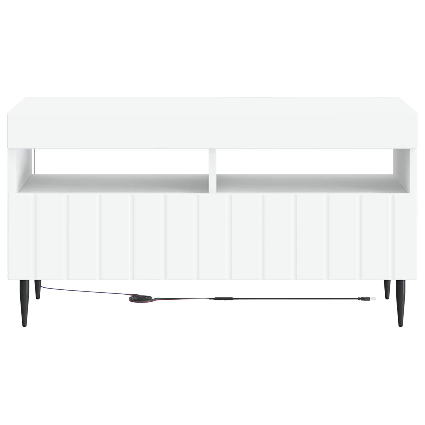 LED tv-meubel Wit Bewerkt hout