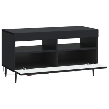 LED tv-meubel Zwart Bewerkt hout
