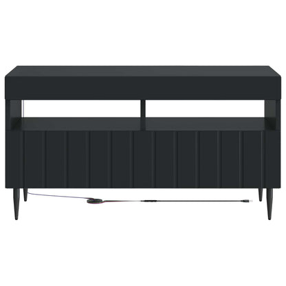 LED tv-meubel Zwart Bewerkt hout