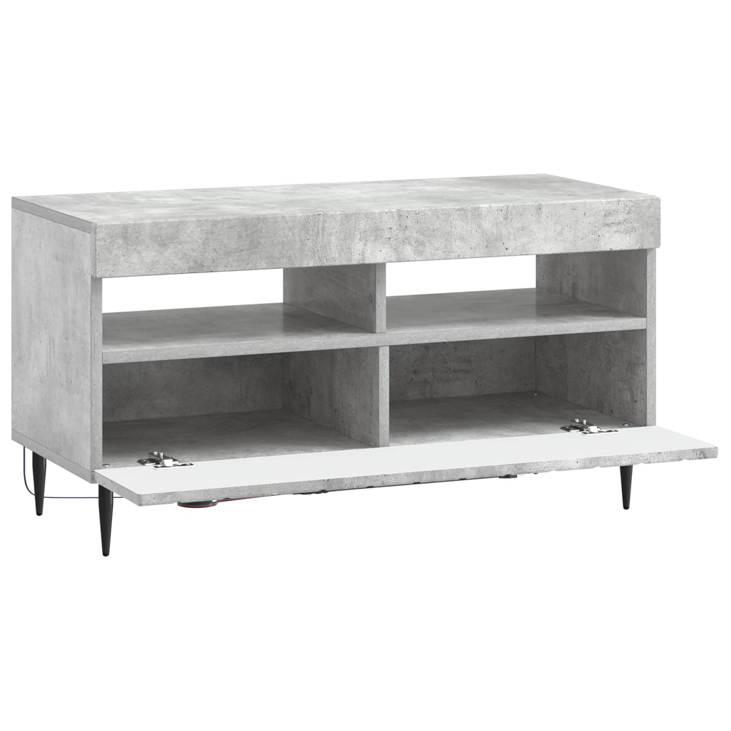 LED tv-meubel Betongrijs Bewerkt hout