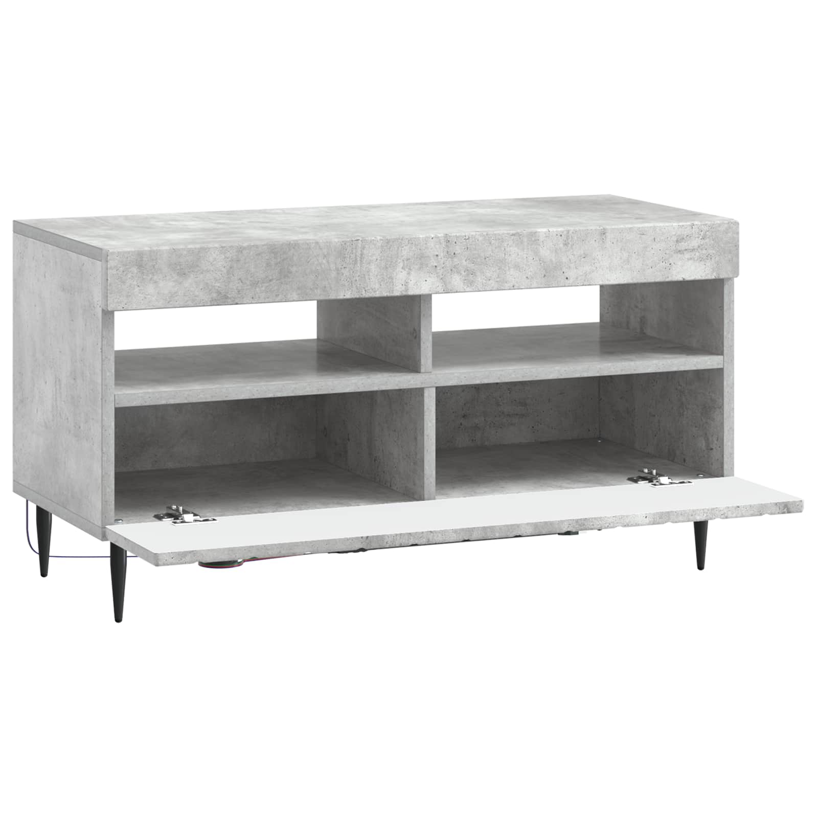 LED tv-meubel Betongrijs Bewerkt hout