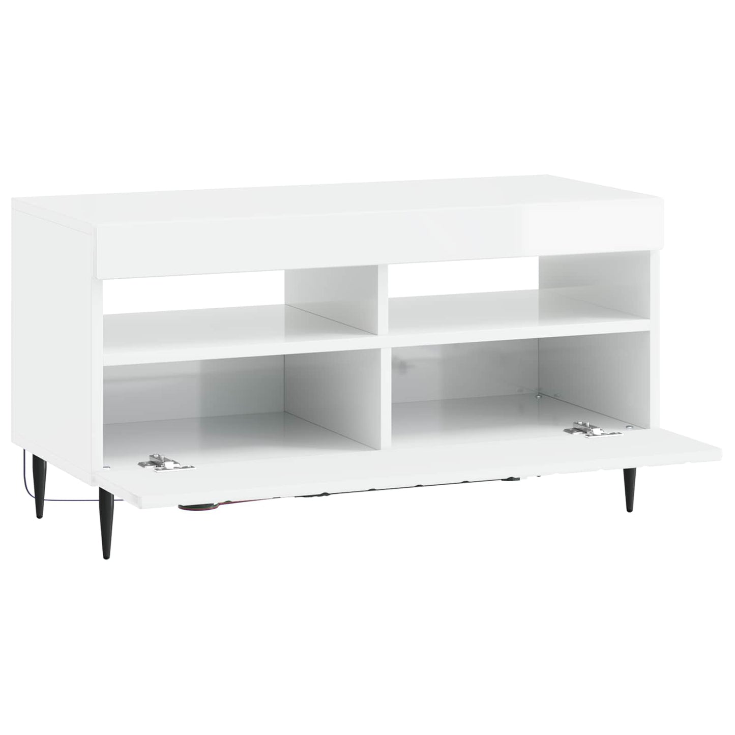 LED tv-meubel Hoogglans Wit Bewerkt hout