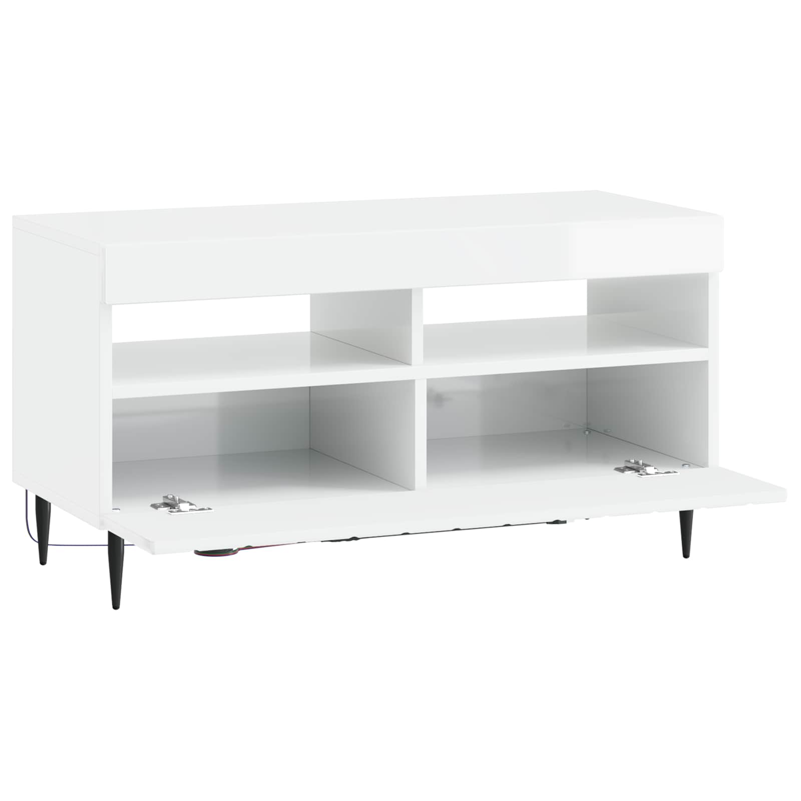 LED tv-meubel Hoogglans Wit Bewerkt hout