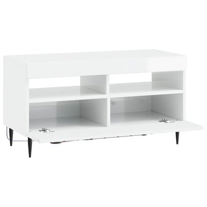 LED tv-meubel Hoogglans Wit Bewerkt hout