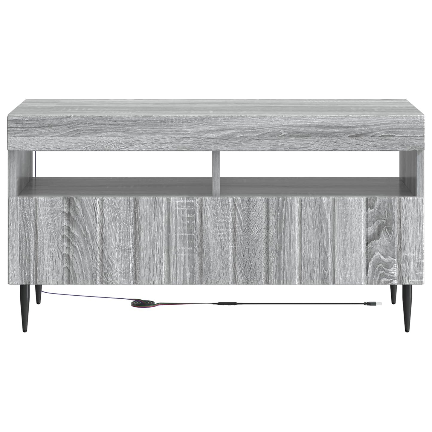 LED tv-meubel Grijs Sonoma Bewerkt hout