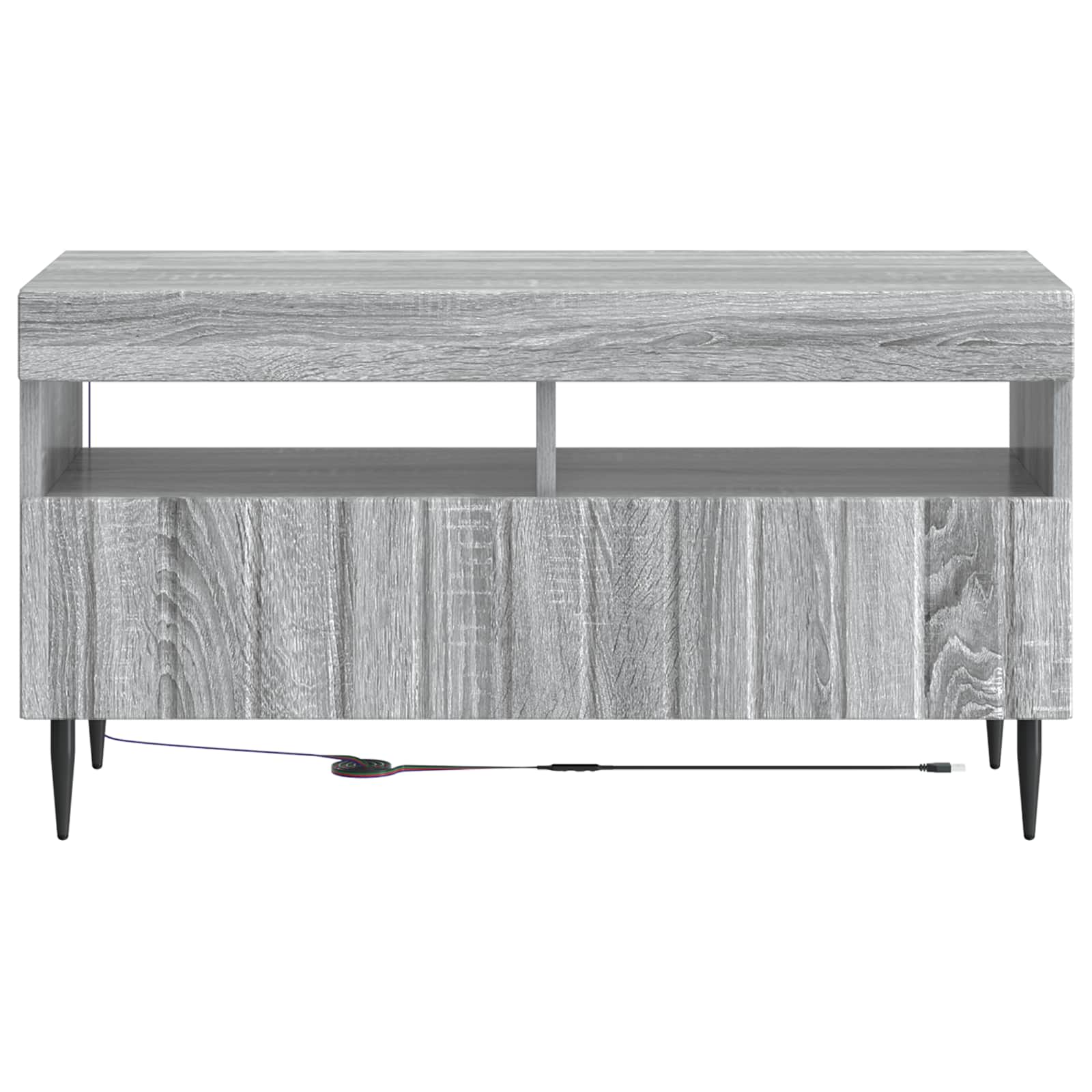 LED tv-meubel Grijs Sonoma Bewerkt hout