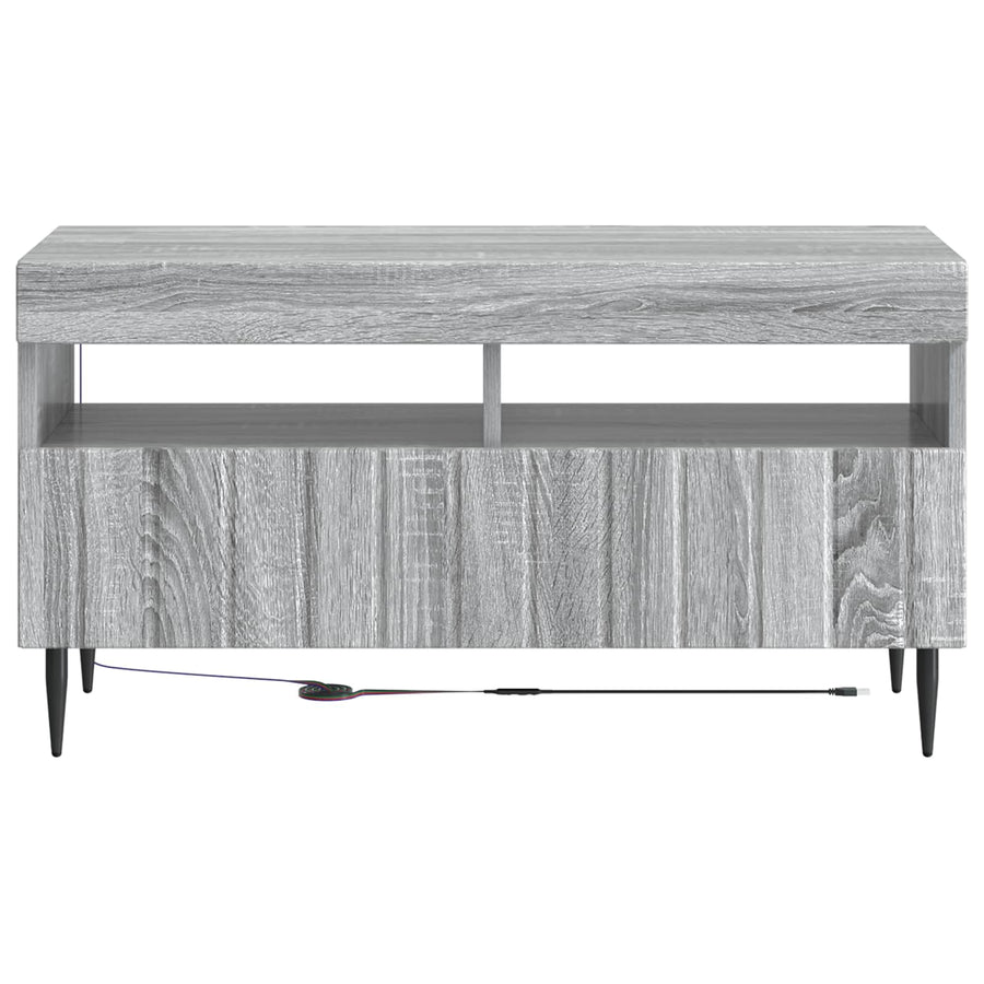 LED tv-meubel Grijs Sonoma Bewerkt hout