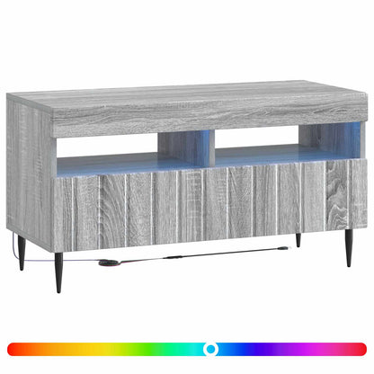 LED tv-meubel Grijs Sonoma Bewerkt hout
