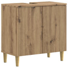 Wastafelkast badkamer 59.5x30x59 cm bewerkt hout
